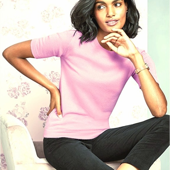 PURE COLLECTION CASHMERE TEE SHIRT - Picture 1 of 4